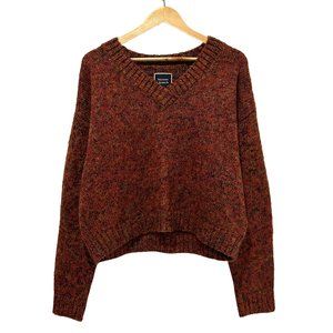 Scotch & Soda Women's Red Crop V-neck Sweater, Small